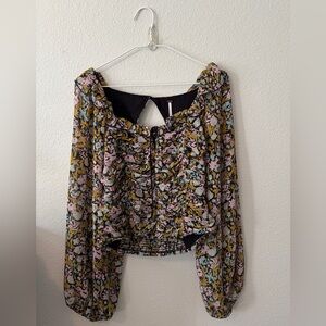Free People Multicolor Floral Blouse